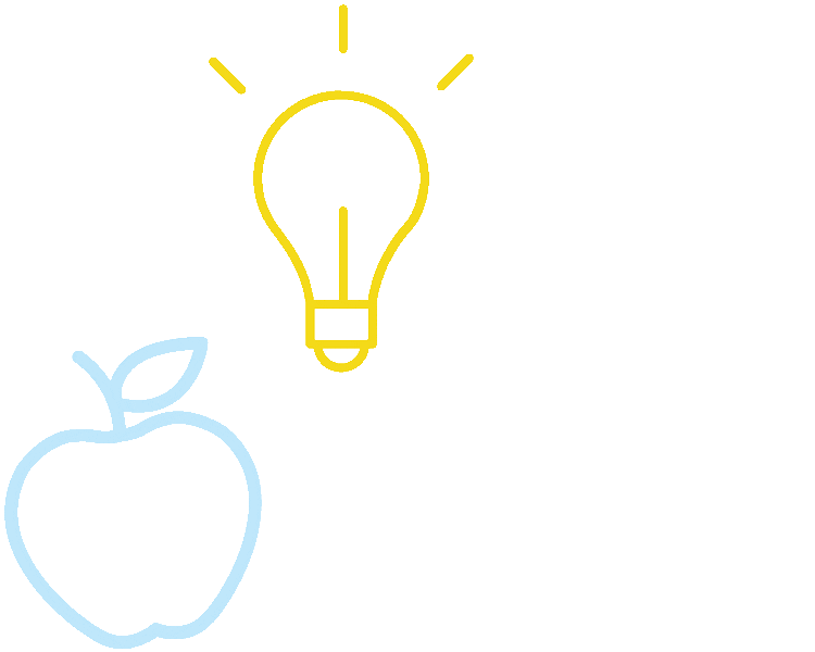 Apple and lightbulb icon